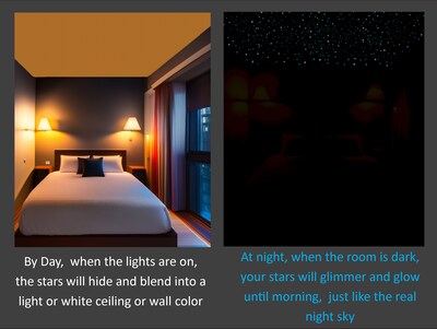 Glow in the Dark Star Dots - Multi Color Set for stunning night sky ceilings, invisible by day - image4